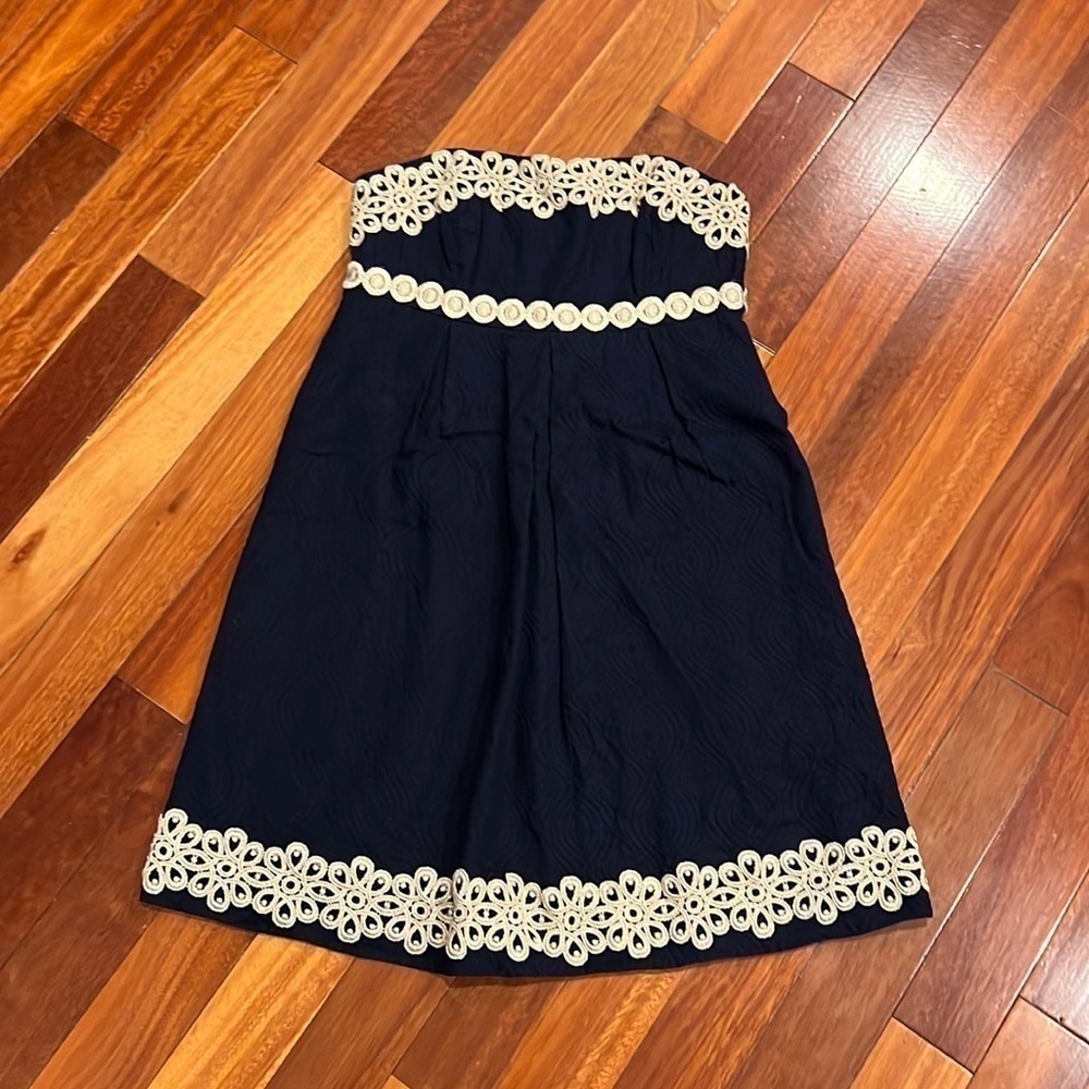 🌸 Lilly Pulitzer Betsey Strapless Dress Jacquard Size 4